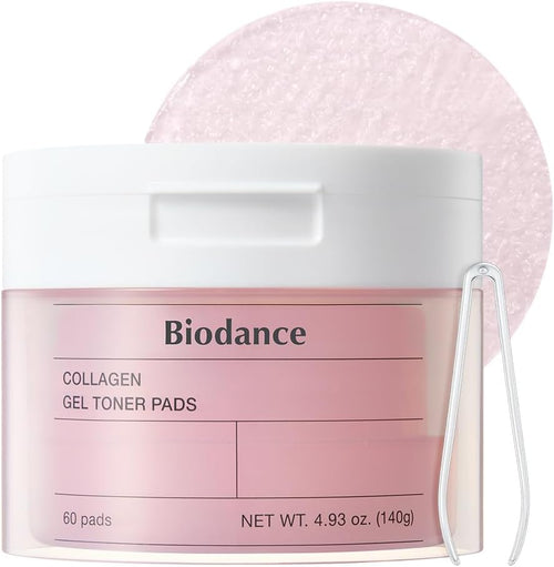 Biodance Collagen Gel Toner Pads, Pore Minimizer for Face, Improving Elasticity, Plumping Toner Pads for Sensitive Skin, Pre-Soaked Pads, Korean Skin Care, Mothers Day Giftsㅣ60 Pads