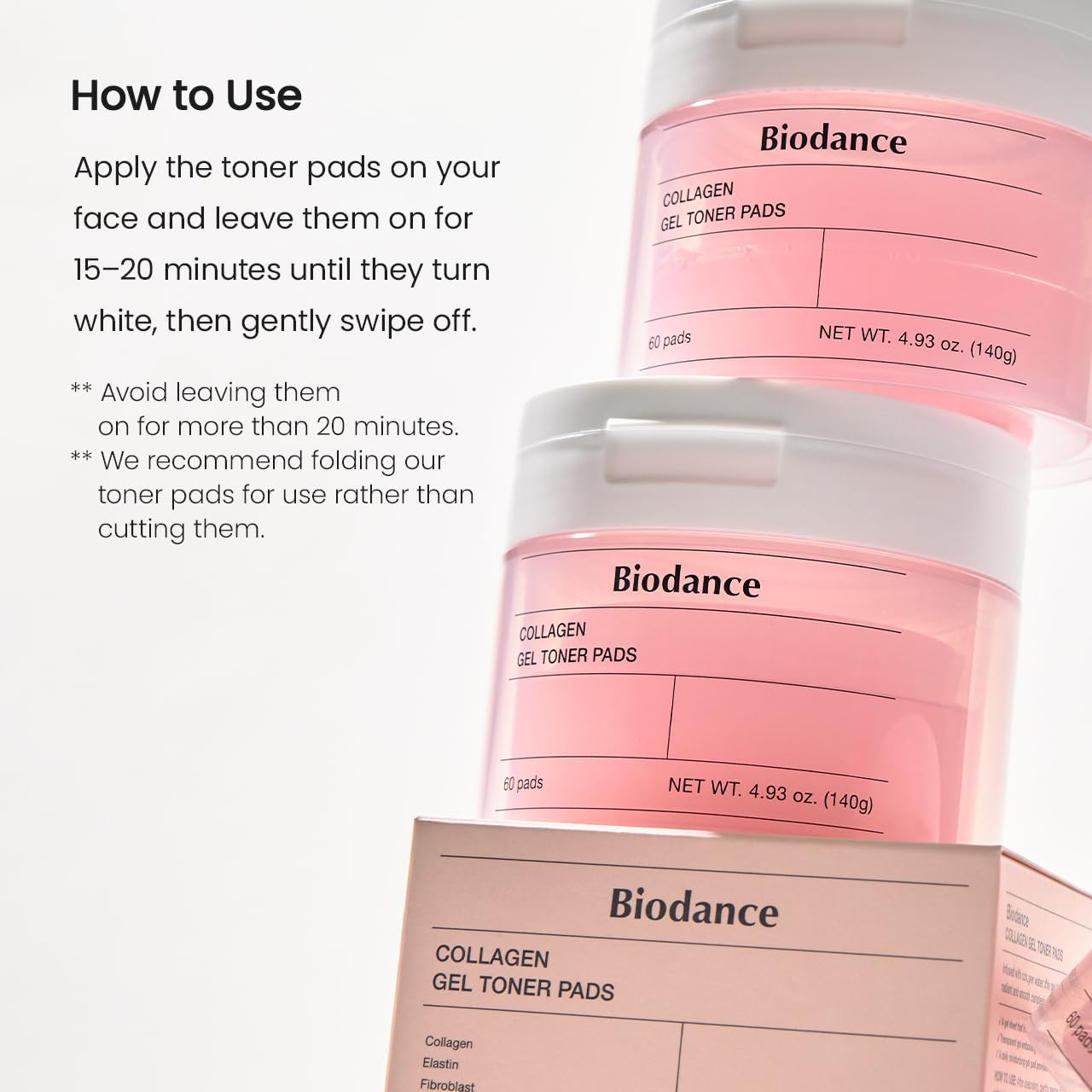 Biodance Collagen Gel Toner Pads, Pore Minimizer for Face, Improving Elasticity, Plumping Toner Pads for Sensitive Skin, Pre-Soaked Pads, Korean Skin Care, Mothers Day Giftsㅣ60 Pads
