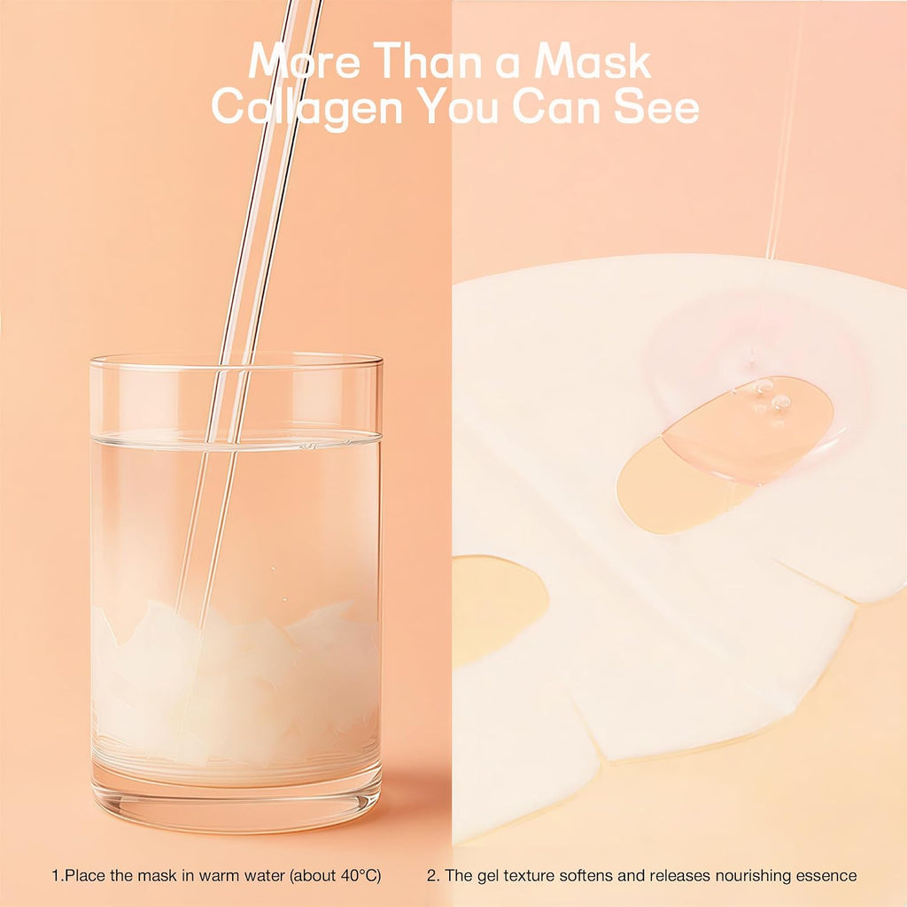 Bio-Collagen Real Deep Facial Mask Hydrating Overnight Hydrogel Mask Pore Minimizing Elasticity Firming And Moisturizing 33g x 4ea