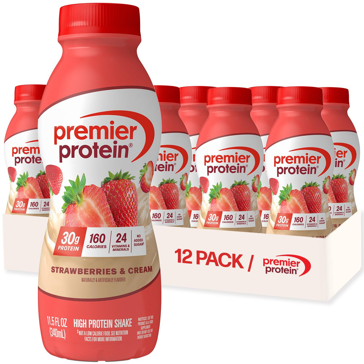 Premier Protein 30g High Protein Shake, Chocolate, 12 Pack