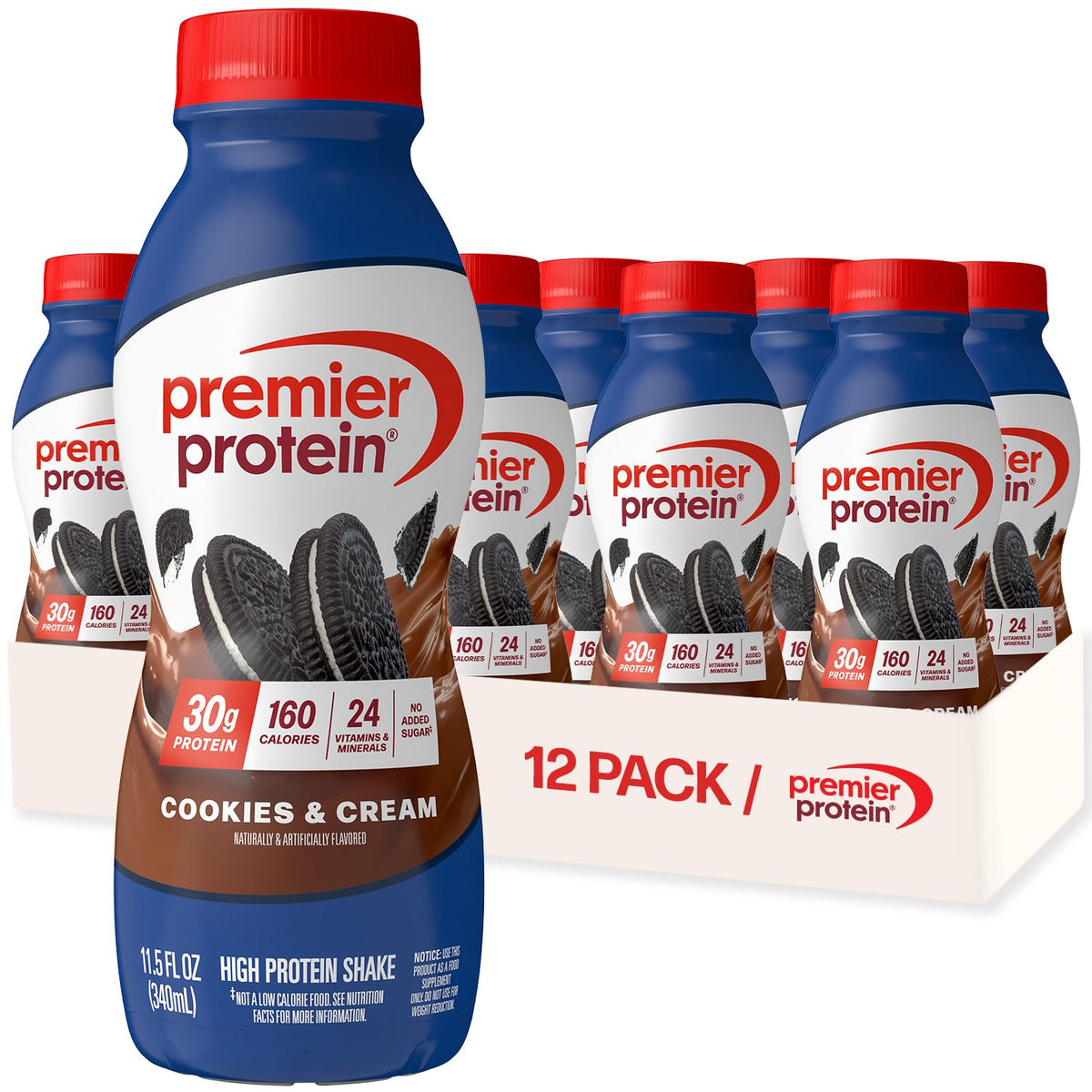 Premier Protein 30g High Protein Shake, Chocolate, 12 Pack