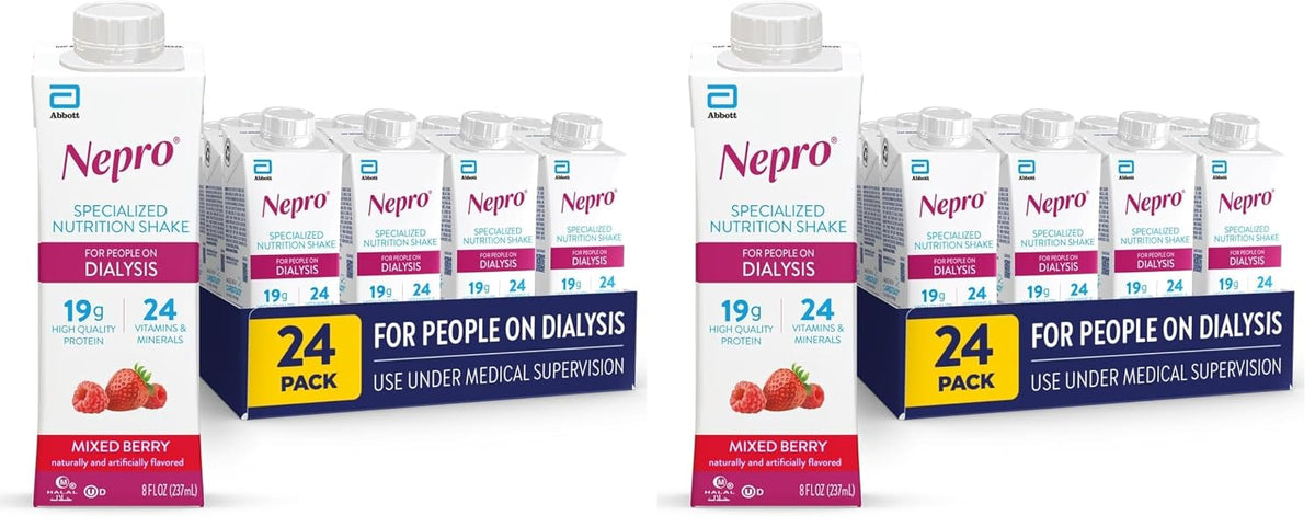 Nepro Nutrition Shake for People on Dialysis,19g Protein,420 Calories,Mixed Berry,8 fl oz,(Pack of 48)